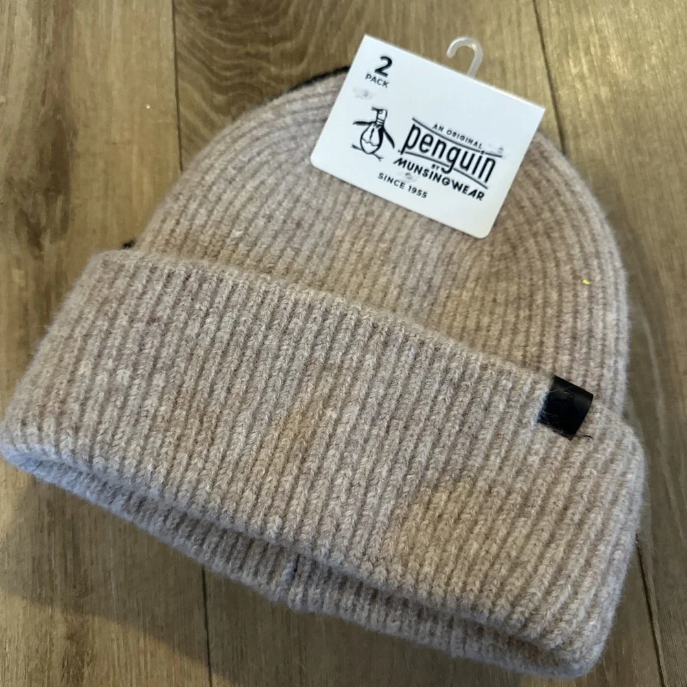 2 Pack‎ - Original Penguin By Munsingwear 5% Wool-Blend Knit Cuffed Beanie Hat